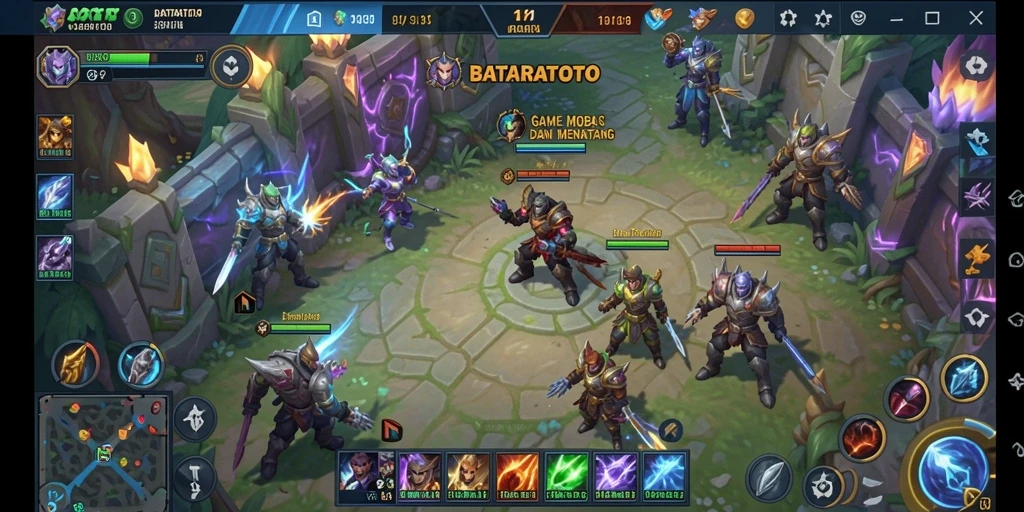 Tampilan gameplay seru dalam BATARATOTO dengan strategi tim yang dinamis.