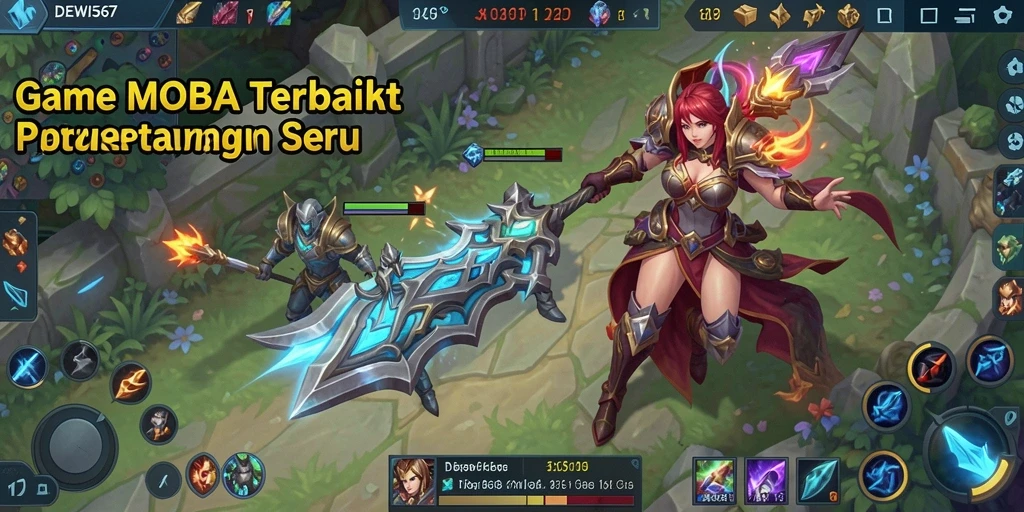 Screenshot gameplay seru DEWI567 dalam aksi pertempuran tim MOBA.