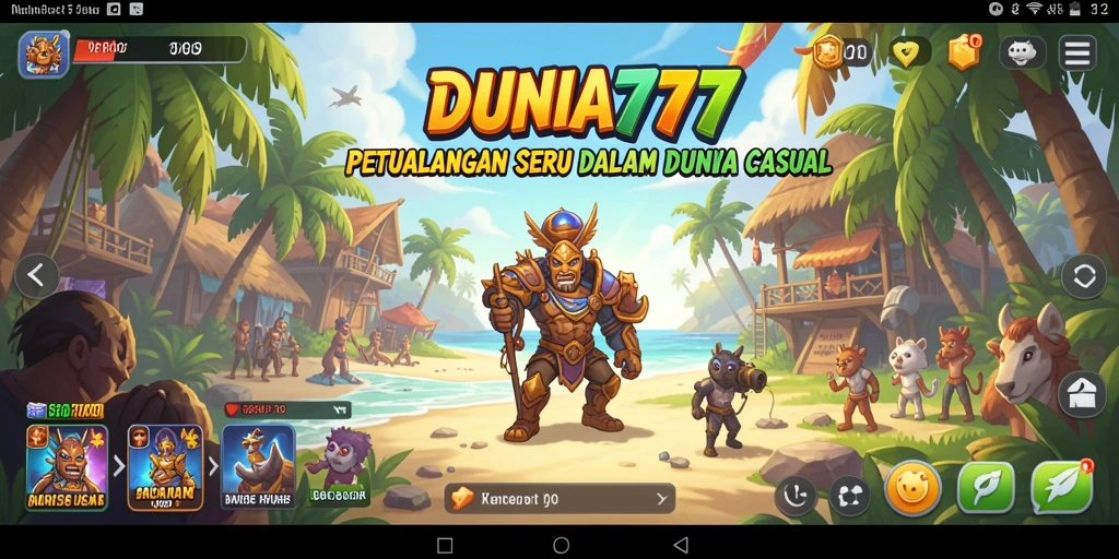 Tampilan gameplay menarik dari DUNIA777 dalam aksi petualangan Casual.