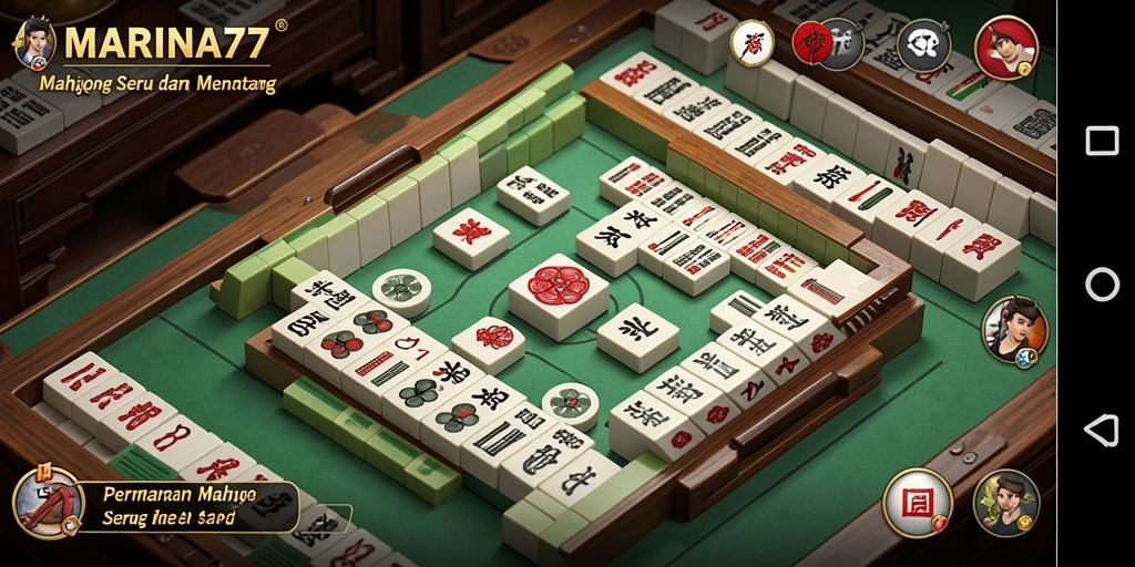 Tampilan gameplay seru dari MARINA77 dengan papan Mahjong.