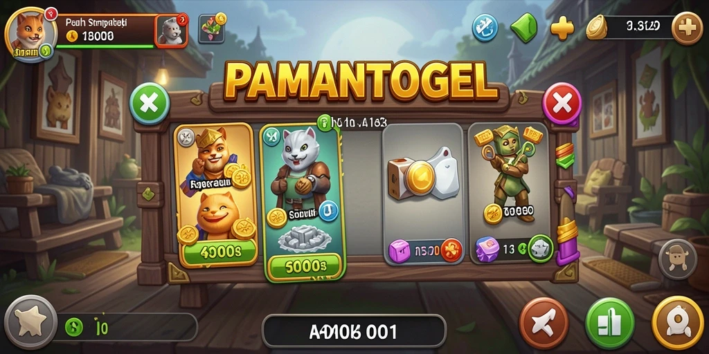 Tampilan gameplay PAMANTOGEL dengan elemen Idle yang menarik.